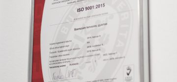 Cégünk ISO 9001 : 2015 minősítést szerezett
